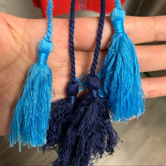 HAYDEN LOS ANGELES BOHO EMBROIDERED DESIGN SELF TIE FRONT BLOUSE SIZE L - Picture 12 of 13